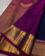 Purple Color Signature Line Pure Golden Zari Work Soft Banarasi Silk Saree with Classy Bloue Piece - Image 5