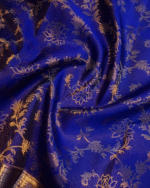 Blue Color Best Seller Pure Golden Zari Work Soft Banarasi Silk Saree with Classy Bloue Piece - Image 4
