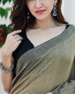 Black And Grey Color Pro Collection Soft Banarasi Silk Saree with Classy Bloue Piece - Image 5