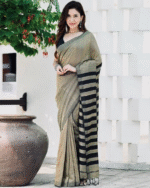 Black And Grey Color Pro Collection Soft Banarasi Silk Saree with Classy Bloue Piece