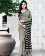 Black And Grey Color Pro Collection Soft Banarasi Silk Saree with Classy Bloue Piece - Image 2