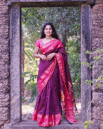 Purple Color Recently Added Soft Banarasi Silk Saree with Classy Bloue Piece