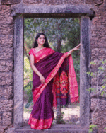 Purple Color Recently Added Soft Banarasi Silk Saree with Classy Bloue Piece - Image 4