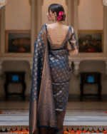 Blue Color Updated Edition Soft Banarasi Silk Saree with Classy Bloue Piece - Image 6