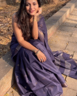 Purple Color Viral Pick Soft Banarasi Silk Saree with Classy Bloue Piece - Image 4