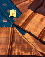 Navy Blue Color Best Seller Soft Banarasi Silk Saree with Classy Bloue Piece - Image 2