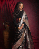 Black Color Going Fast Soft Banarasi Silk Saree with Classy Bloue Piece