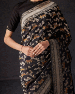 Black Color Most Wanted Soft Banarasi Silk Saree with Classy Bloue Piece - Image 4