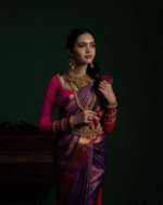 Purple Color New Drop Soft Banarasi Silk Saree with Classy Bloue Piece - Image 4