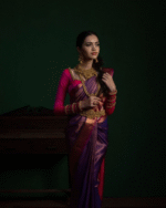 Purple Color New Drop Soft Banarasi Silk Saree with Classy Bloue Piece - Image 6