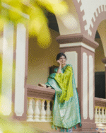 Parrot Green Color Luxury Edition Soft Banarasi Silk Saree with Classy Bloue Piece - Image 7