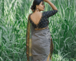 Grey And Black Color Pro Collection Soft Banarasi Silk Saree with Classy Bloue Piece - Image 5