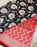 Black And Red Color Signature Line Soft Banarasi Silk Saree with Classy Bloue Piece - Image 6