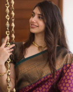 Purple Color Latest Drop Soft Banarasi Silk Saree with Classy Bloue Piece - Image 3