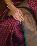 Purple Color Latest Drop Soft Banarasi Silk Saree with Classy Bloue Piece - Image 7