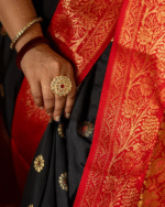 Black And Red Color New Drop Soft Banarasi Silk Saree with Classy Bloue Piece - Image 8