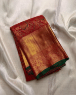 Red Color Latest Add Pure Golden Zari Work Soft Banarasi Silk Saree with Classy Bloue Piece