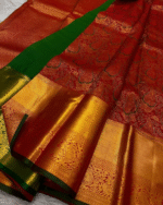 Red Color Latest Add Pure Golden Zari Work Soft Banarasi Silk Saree with Classy Bloue Piece - Image 3