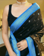 Black  Color Pro Collection Soft Banarasi Silk Saree with Classy Bloue Piece - Image 2