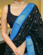 Black  Color Pro Collection Soft Banarasi Silk Saree with Classy Bloue Piece - Image 5