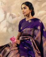Purple Color Latest Arrival Soft Banarasi Silk Saree with Classy Bloue Piece - Image 4