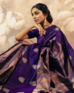 Purple Color Latest Arrival Soft Banarasi Silk Saree with Classy Bloue Piece - Image 5