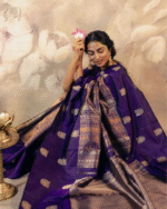 Purple Color Latest Arrival Soft Banarasi Silk Saree with Classy Bloue Piece - Image 6