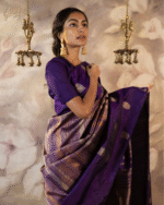 Purple Color Latest Arrival Soft Banarasi Silk Saree with Classy Bloue Piece - Image 7