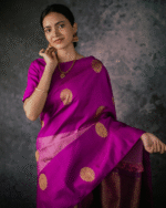 Purple Color Latest Drop Soft Banarasi Silk Saree with Classy Bloue Piece - Image 2