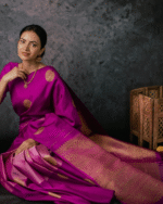 Purple Color Latest Drop Soft Banarasi Silk Saree with Classy Bloue Piece - Image 4