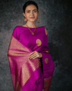 Purple Color Latest Drop Soft Banarasi Silk Saree with Classy Bloue Piece - Image 5