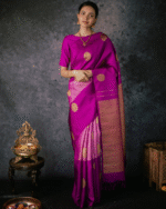 Purple Color Latest Drop Soft Banarasi Silk Saree with Classy Bloue Piece