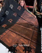 Demanding Black Color Soft Banarasi Silk Saree With Pure Golden Zari Work & Classy Blouse Piece - Image 8