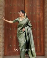 Green Color Recently Added Soft Banarasi Silk Saree with Classy Blouse Piece - Image 2