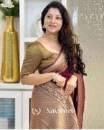 Maroon Color Luxury Edition Soft Banarasi Silk Saree with Classy Blouse Piece - Image 4