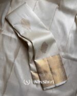Cream Color Color Fresh Pure Golden Zari Work Soft Banarasi Silk Saree with Classy Blouse Piece
