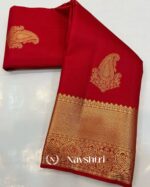 Red Color Latest Arrival Pure Golden Zari Work Soft Banarasi Silk Saree with Classy Blouse Piece