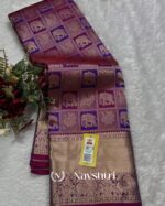 Wine Color Recent Drop Pure Golden Zari Work Soft Banarasi Silk Saree with Classy Blouse Piece