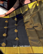 Impressive Black Color Soft Banarasi Silk Saree With Pure Golden Zari Work & Classy Blouse Piece