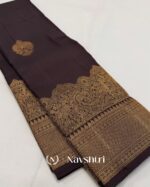 Brown Color Pro Collection Pure Golden Zari Work Soft Banarasi Silk Saree with Classy Blouse Piece