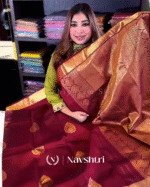 Trendy Wine Color Soft Banarasi Silk Saree With Pure Golden Zari Work & Classy Blouse Piece