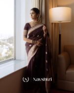 Brown Color Top Tier Soft Banarasi Silk Saree with Classy Blouse Piece