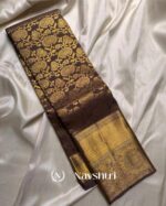 Coffe Color Hot Right Pure Golden Zari Work Soft Banarasi Silk Saree with Classy Blouse Piece