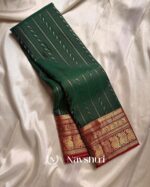 Green Color Color In Pure Golden Zari Work Soft Banarasi Silk Saree with Classy Blouse Piece