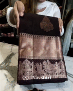 Preety Purple Color Soft Banarasi Silk Saree With Pure Golden Zari Work & Classy Blouse Piece