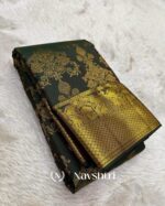Green Color Going Fast Pure Golden Zari Work Soft Banarasi Silk Saree with Classy Blouse Piece - Image 2