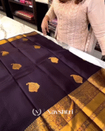 Elegant Purple Color Soft Banarasi Silk Saree With Pure Golden Zari Work & Classy Blouse Piece - Image 4