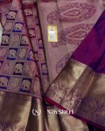 Wine Color Recent Drop Pure Golden Zari Work Soft Banarasi Silk Saree with Classy Blouse Piece - Image 2