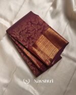 Purple Color Color Recent Pure Golden Zari Work Soft Banarasi Silk Saree with Classy Blouse Piece - Image 2