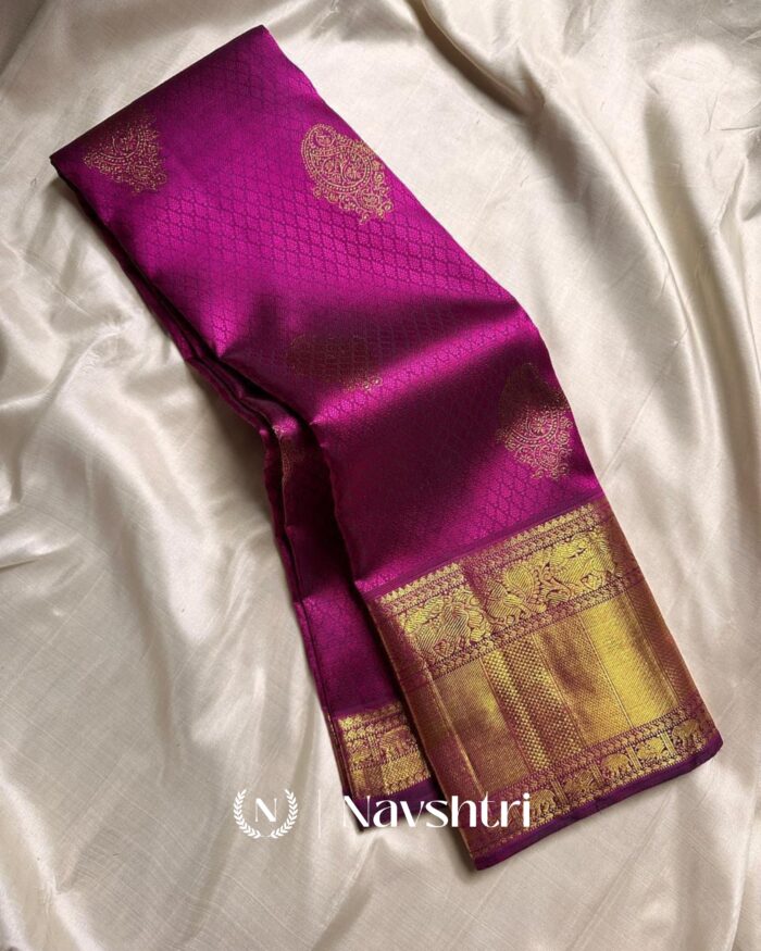 Pink Color New Drop Pure Golden Zari Work Soft Banarasi Silk Saree with Classy Blouse Piece - Image 1